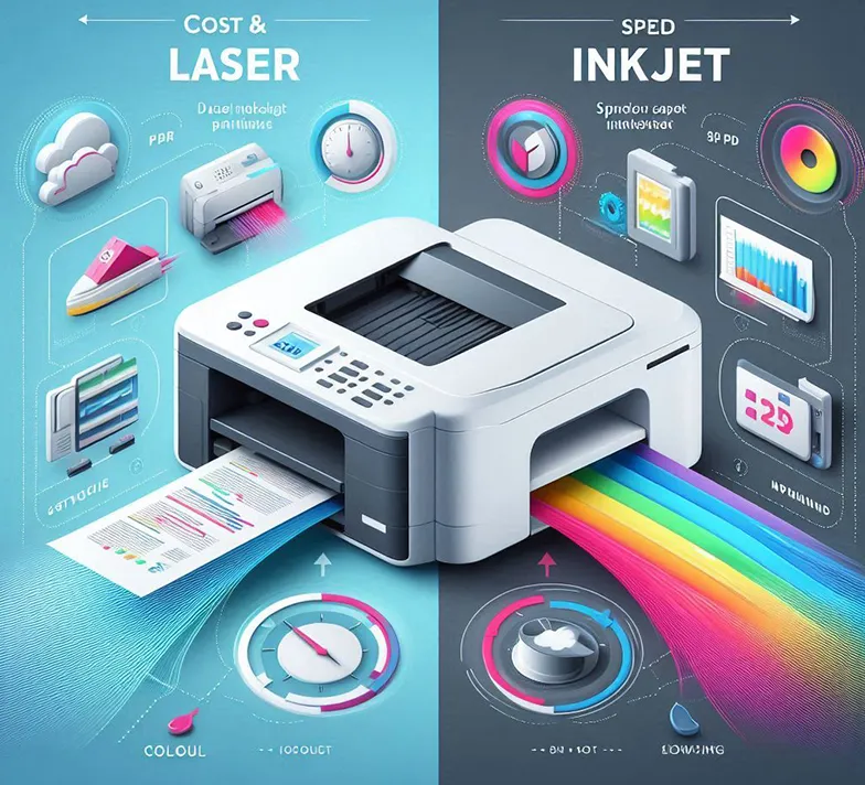 تفاوت چاپ لیزری و چاپ جوهرافشان در چاپ دیجیتال چیست ؟ + { مزایا و معایب هرکدام }